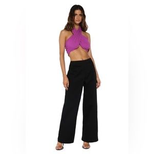 HAYDEN WRAP CROP TOP Magenta Women Size Large